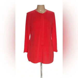 Ralph Lauren plus size 1X orange 3/4 quarter button down long sleeve top